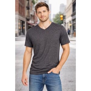 Urban Pipeline Ultimate Tee Gray V Neck Striped Soft T Shirt L NWT Casual